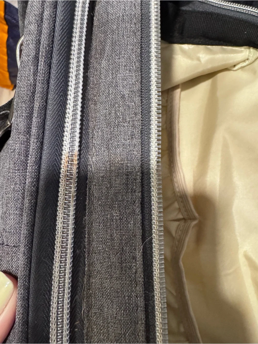 Compact All-in-One Grey Diaper Bag Backpack